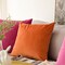 MIULEE Fall Pack of 2 Velvet Soft Solid Decorative Square Throw Pillow Covers Set Cushion Case for Sofa Bedroom Car 16x16 Inch 40x40 Cm Orange